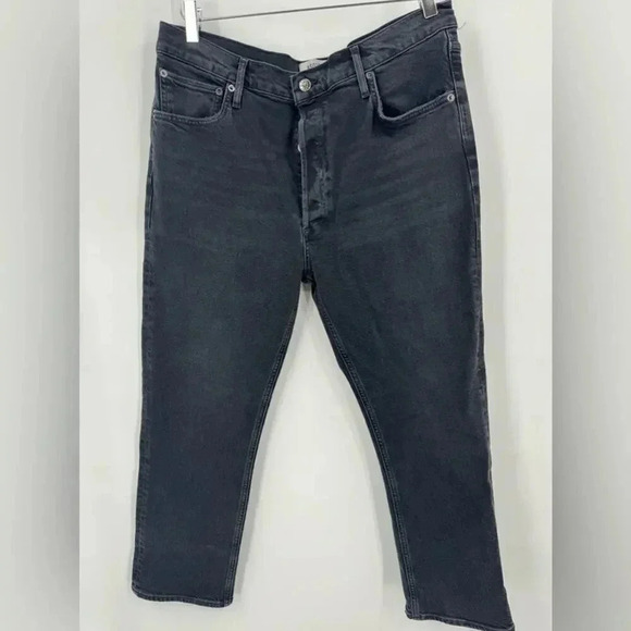 AGOLDE RILEY HIGH RISE STRAIGHT CROP (STRETCH) IN PANORAMIC B1622 - Picture 3 of 7